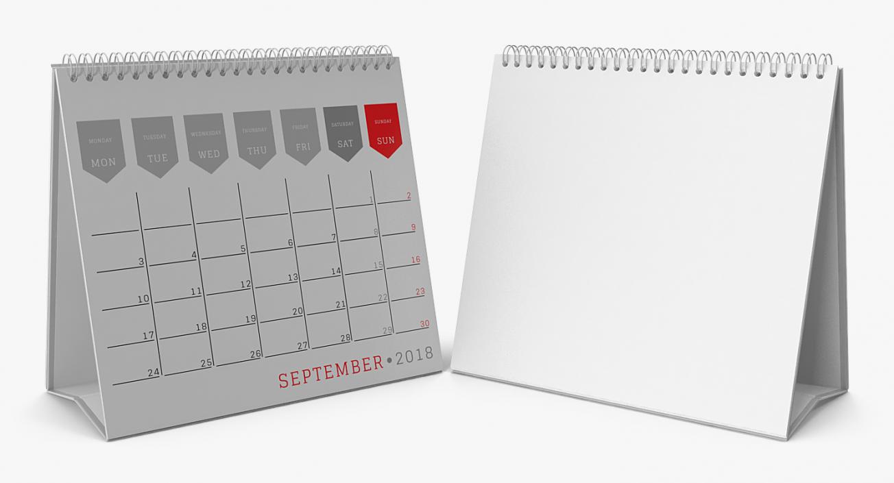 3D Desk Calendar 2018 model