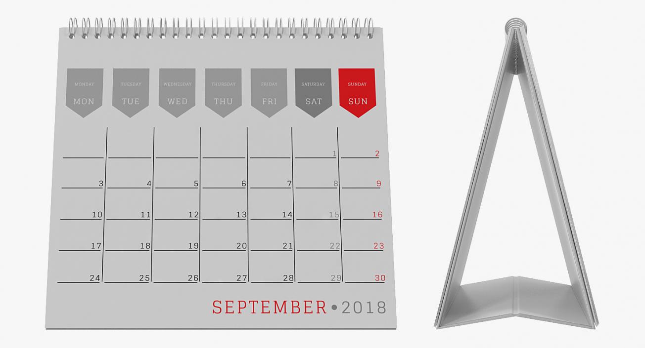 3D Desk Calendar 2018 model