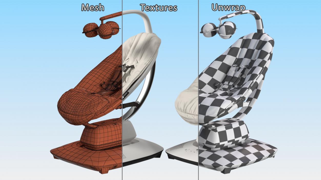 3D model Gray 4Moms MamaRoo Baby Swing Chair