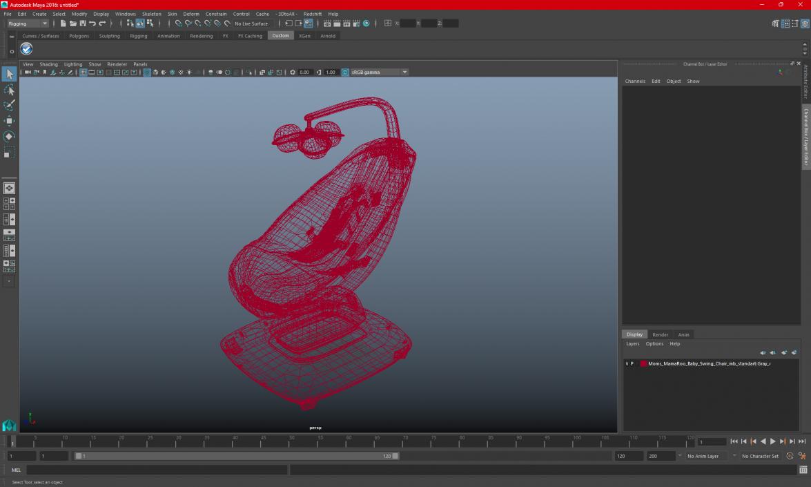 3D model Gray 4Moms MamaRoo Baby Swing Chair