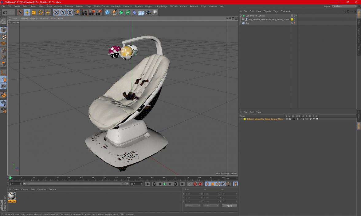 3D model Gray 4Moms MamaRoo Baby Swing Chair