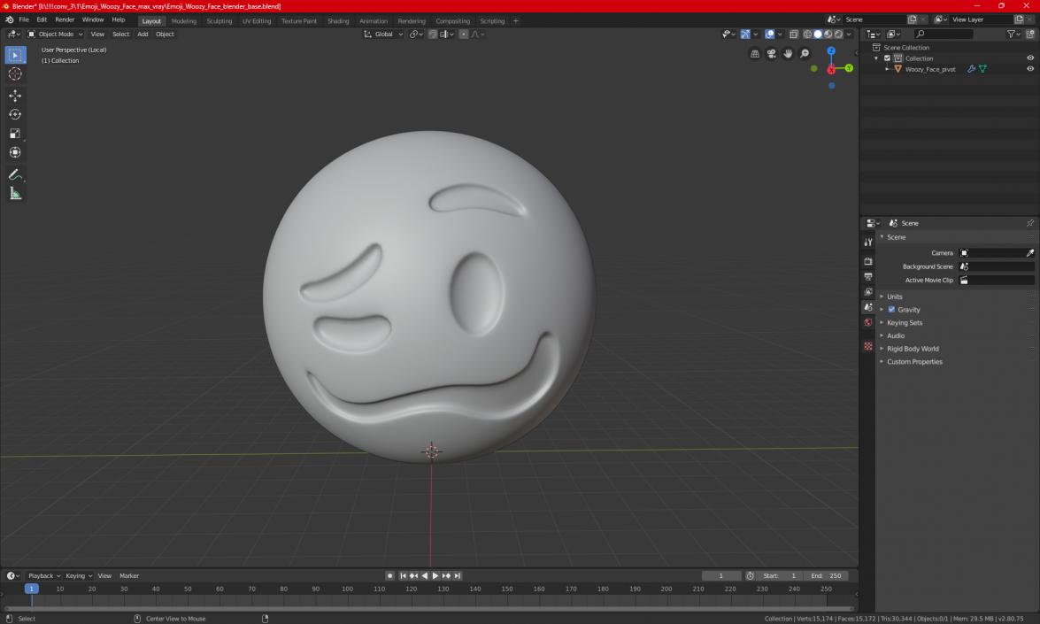 3D Emoji Woozy Face 2 model