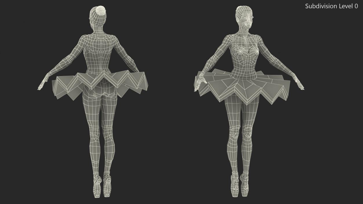 3D Dark Skinned Black Ballerina Neutral Pose