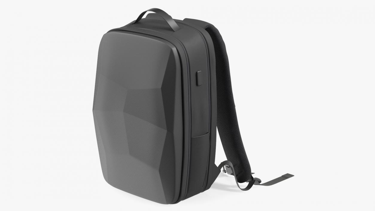 Waterproof Laptop Backpack Black 3D