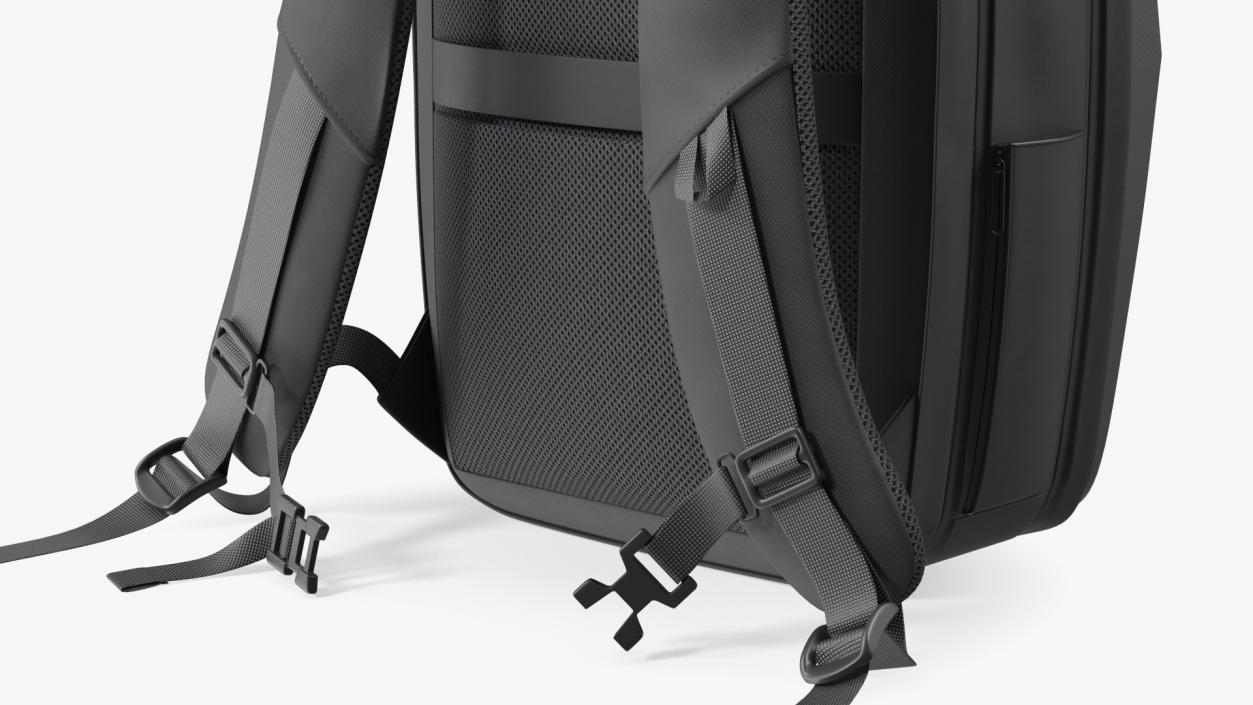 Waterproof Laptop Backpack Black 3D