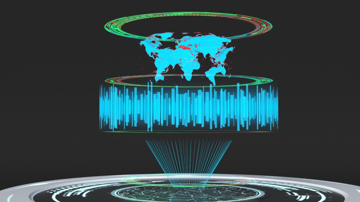 3D Futuristic Holographic Earth Display