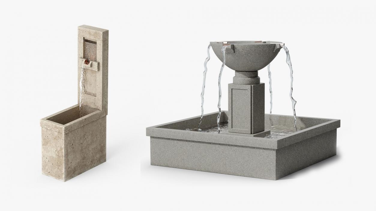 Modern Fountains Collection 3D