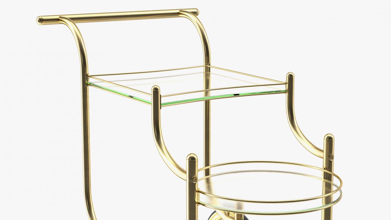 Luxury Golden Serving Trolley 3D model