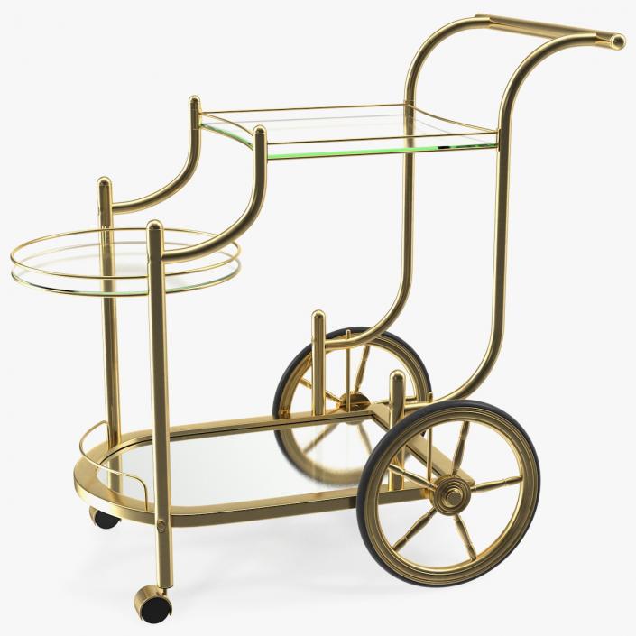 Luxury Golden Serving Trolley 3D model