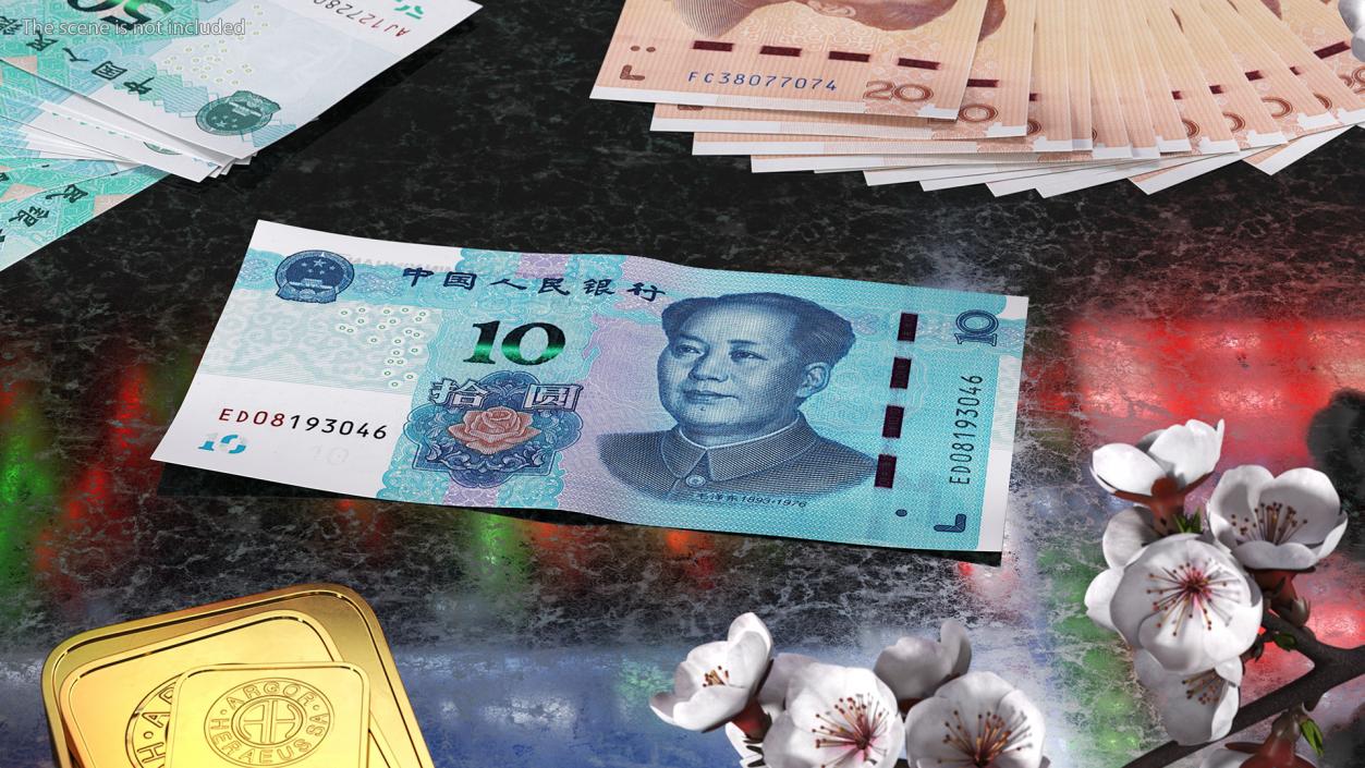 Chinese 10 Yuan 2019 Banknote 3D model