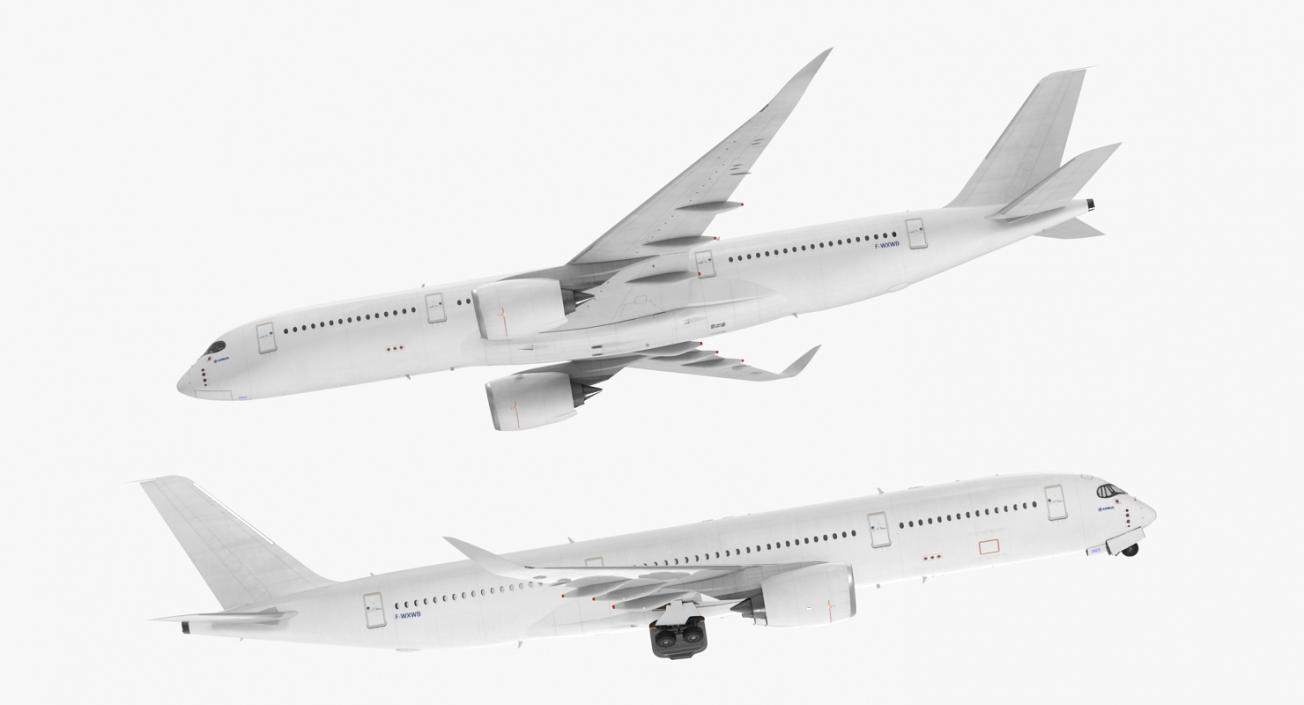 Airbus A350-900 Generic Rigged 3D Model 3D model