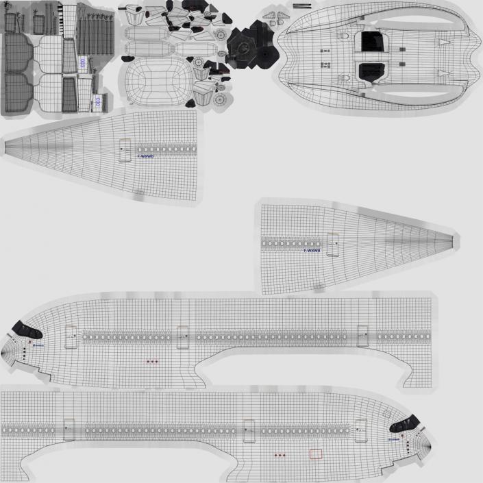 Airbus A350-900 Generic Rigged 3D Model 3D model