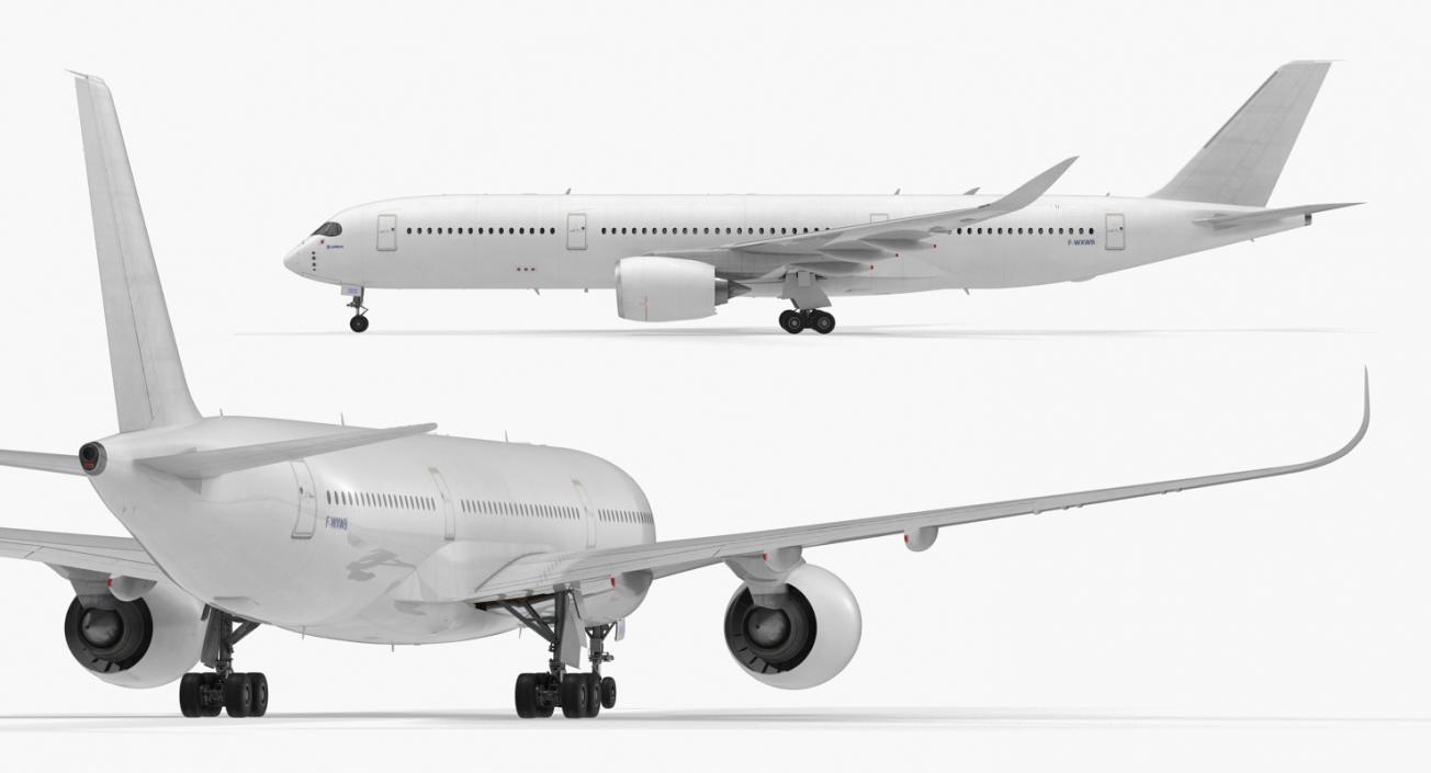 Airbus A350-900 Generic Rigged 3D Model 3D model