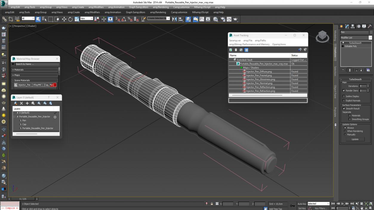 3D model Portable Reusable Pen Injector