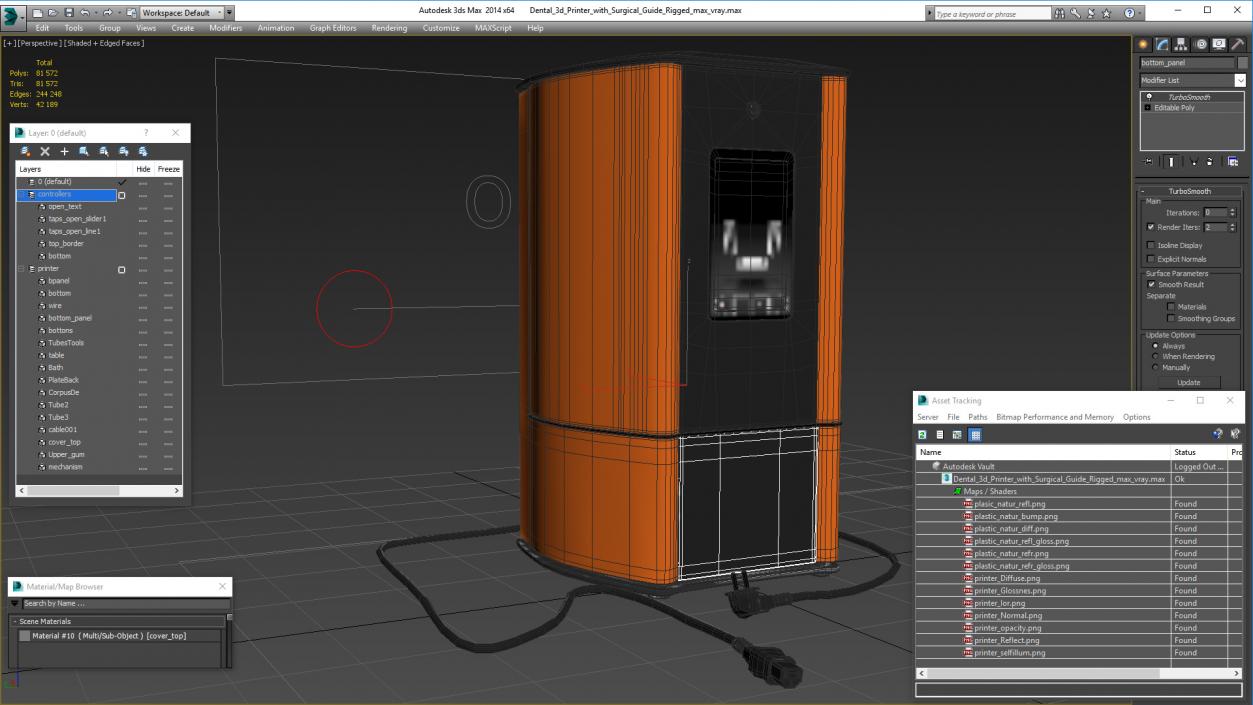 Dental 3d Printer with Surgical Guide Rigged 3D model