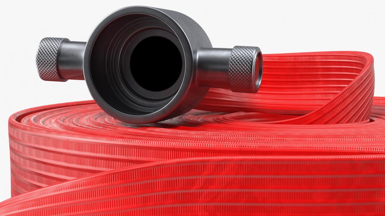 3D model Coiled Fire Hose Red