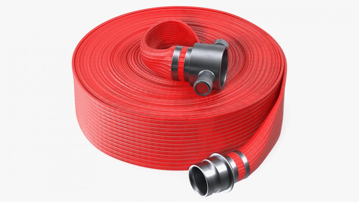 3D model Coiled Fire Hose Red