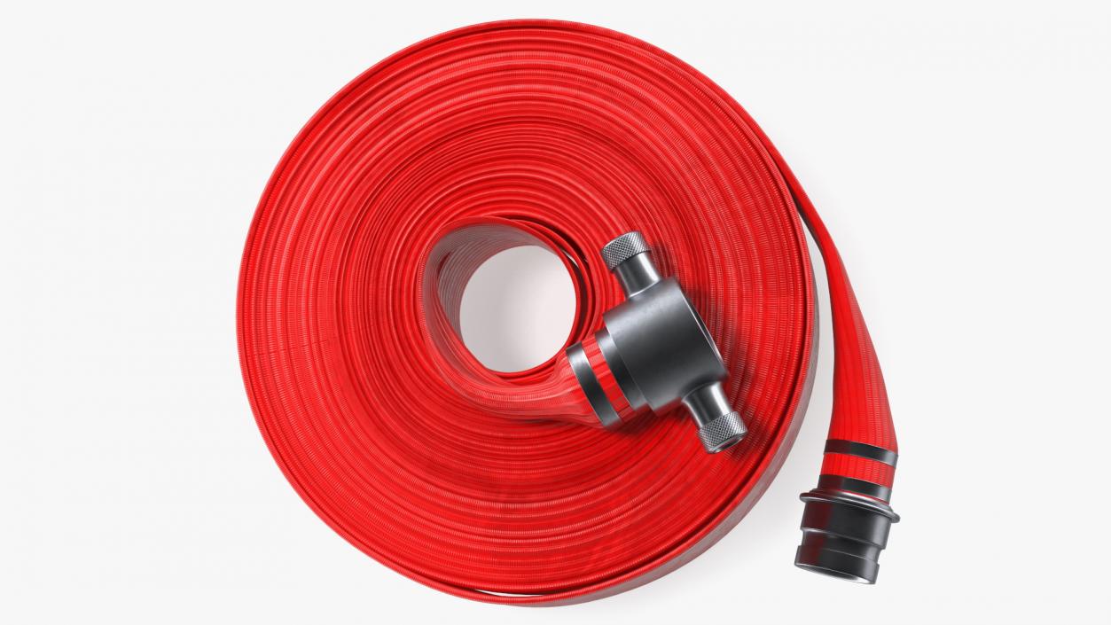 3D model Coiled Fire Hose Red