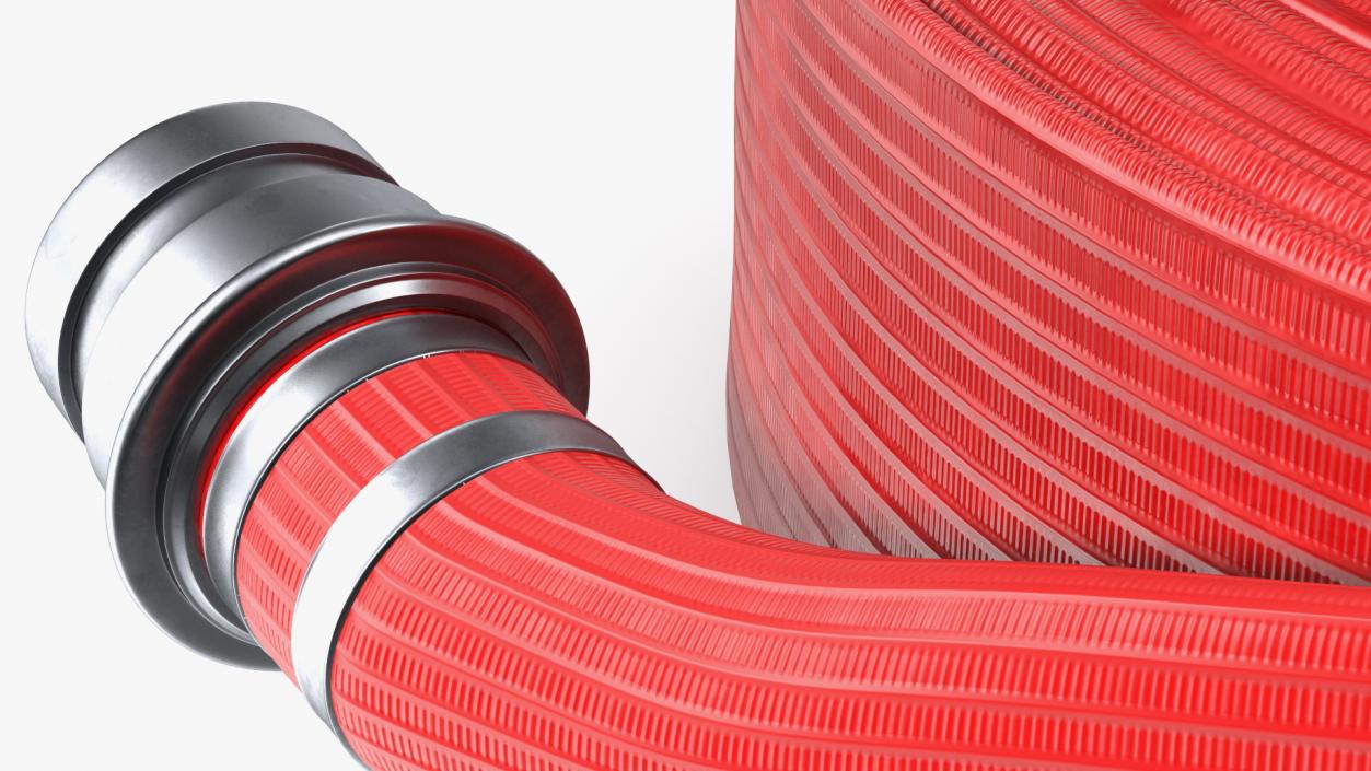 3D model Coiled Fire Hose Red