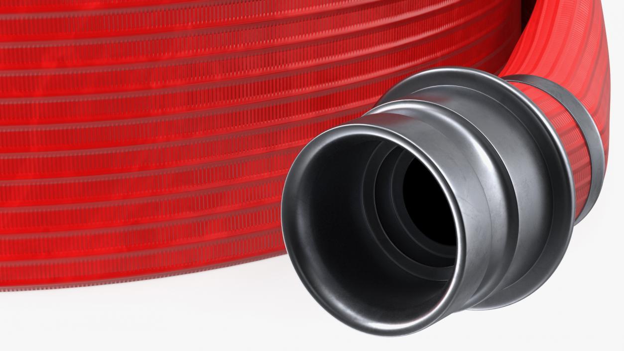 3D model Coiled Fire Hose Red