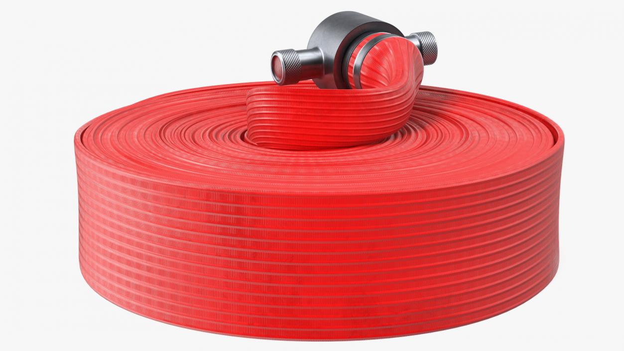 3D model Coiled Fire Hose Red