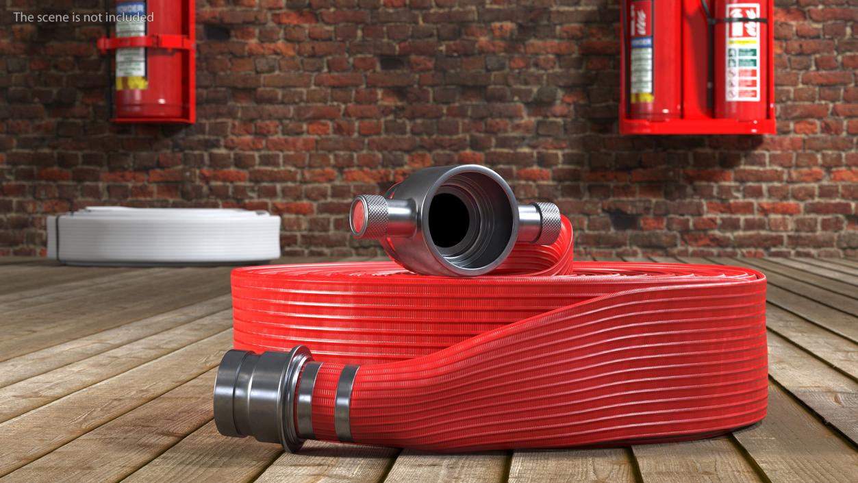 3D model Coiled Fire Hose Red