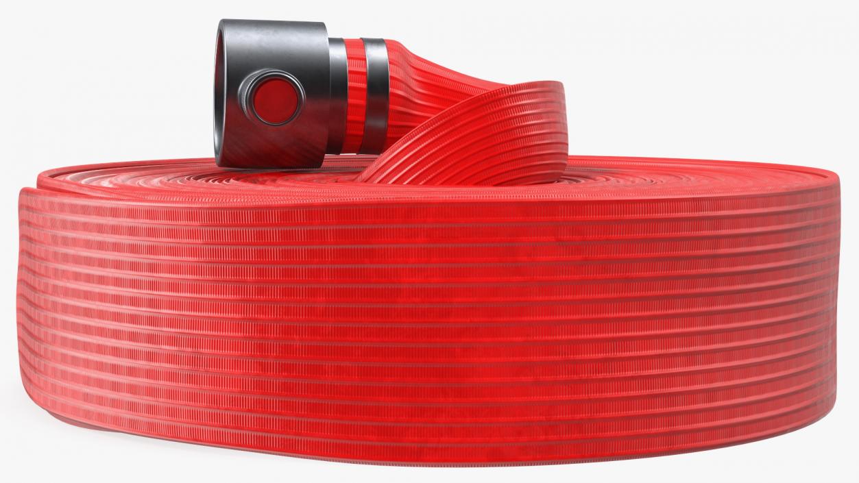 3D model Coiled Fire Hose Red