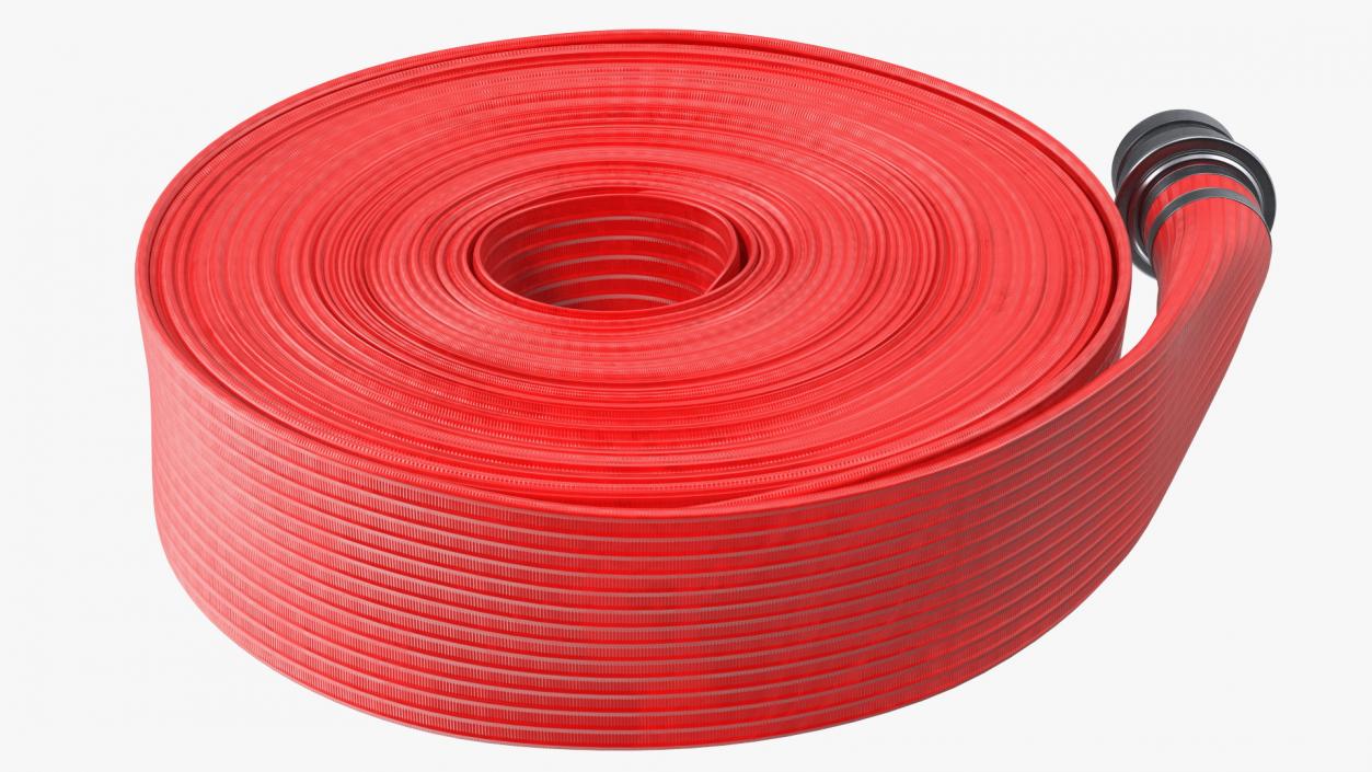 3D model Coiled Fire Hose Red