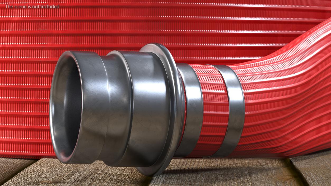 3D model Coiled Fire Hose Red