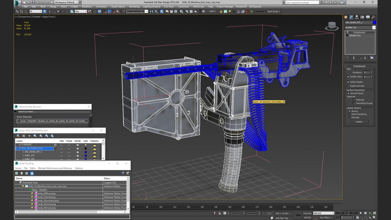 3D GAU 18 Machine Gun model