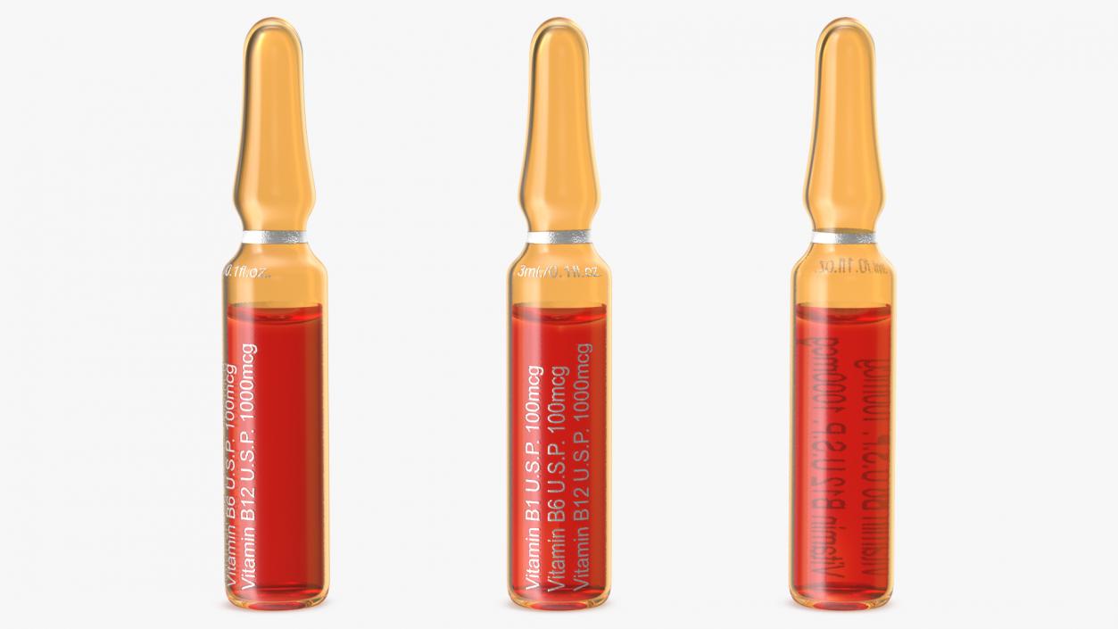 3D model Vitamin B Complex 3ml Amber Ampoule