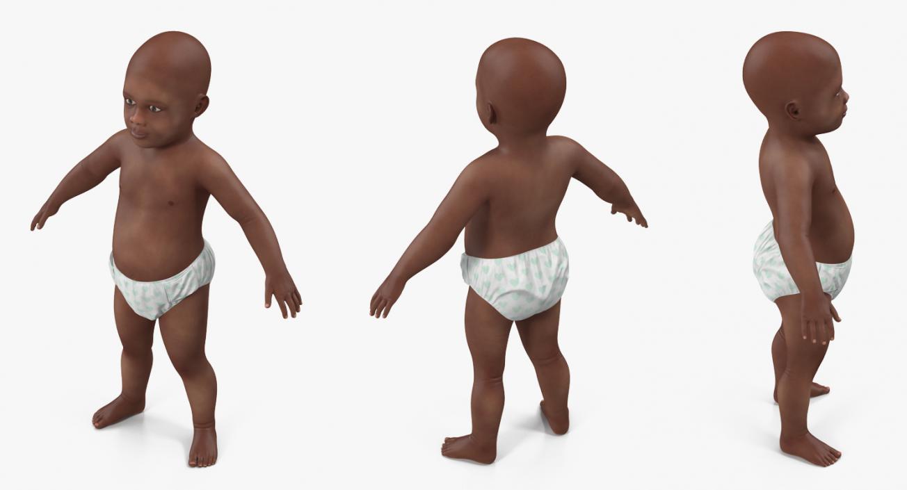 3D African American Baby