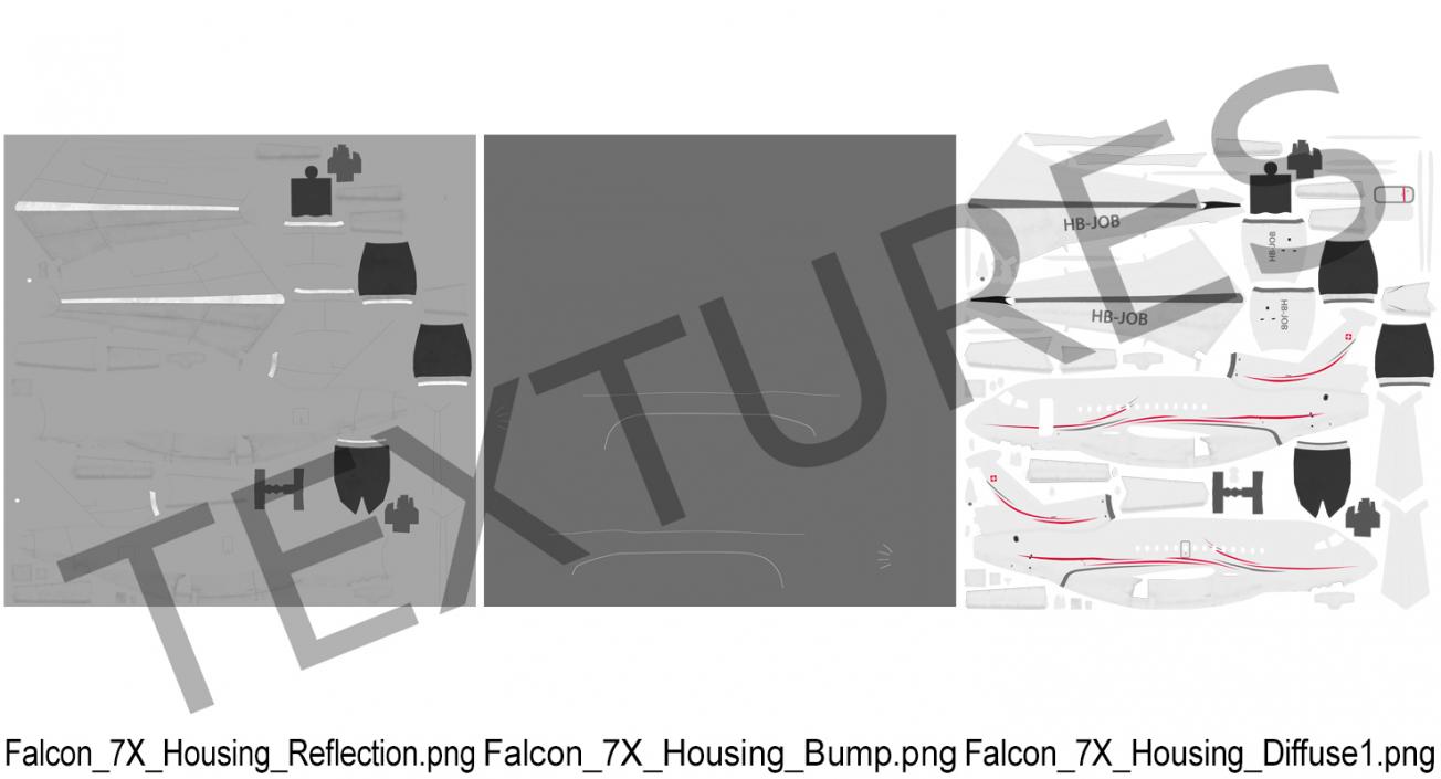 3D model Dassault Falcon 7X Rigged