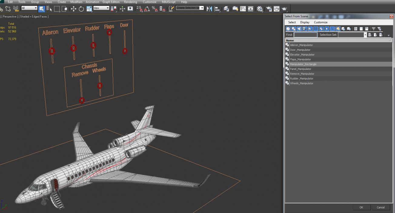 3D model Dassault Falcon 7X Rigged