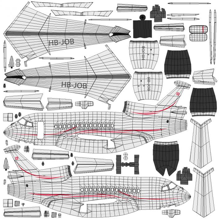 3D model Dassault Falcon 7X Rigged