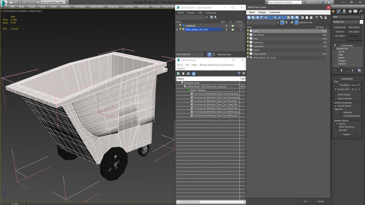 White Plastic Tilt Truck 3D model