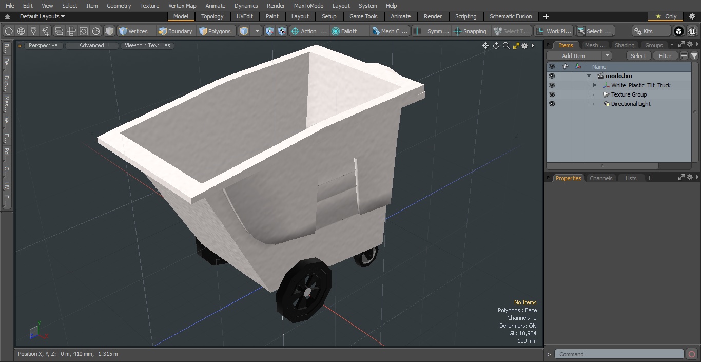 White Plastic Tilt Truck 3D model