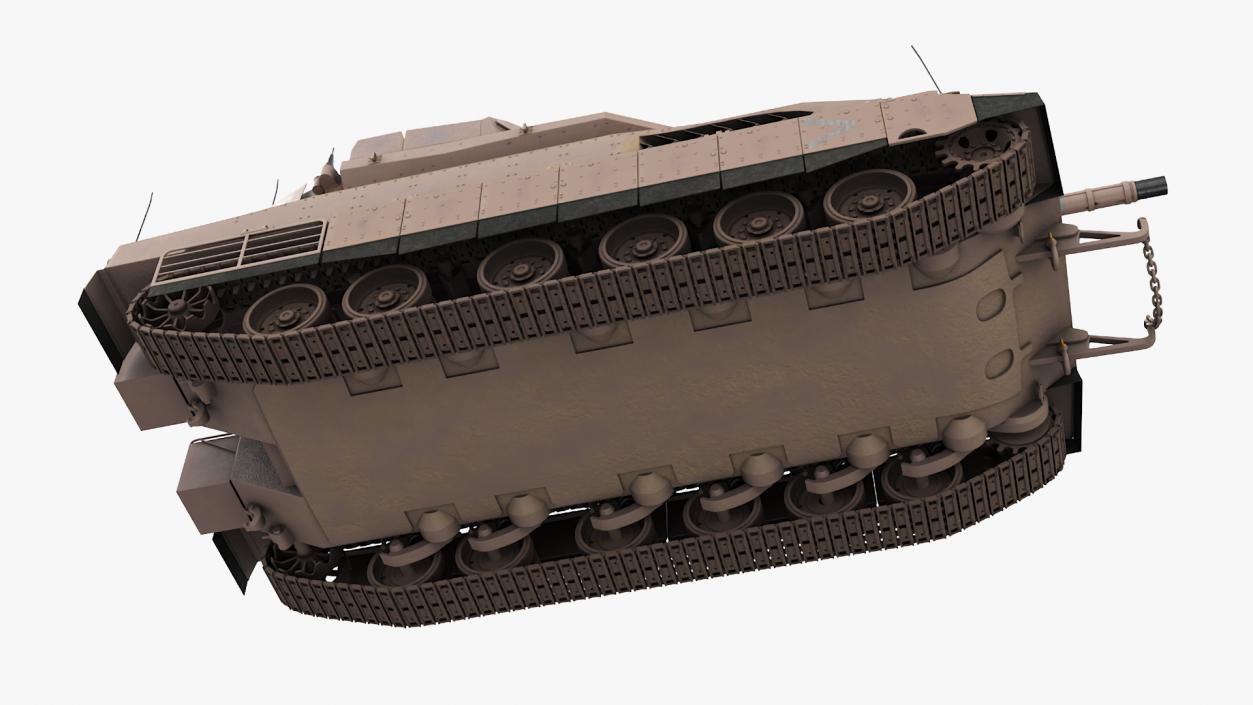 Dirty Israeli Tank Merkava 5 Beige 3D model