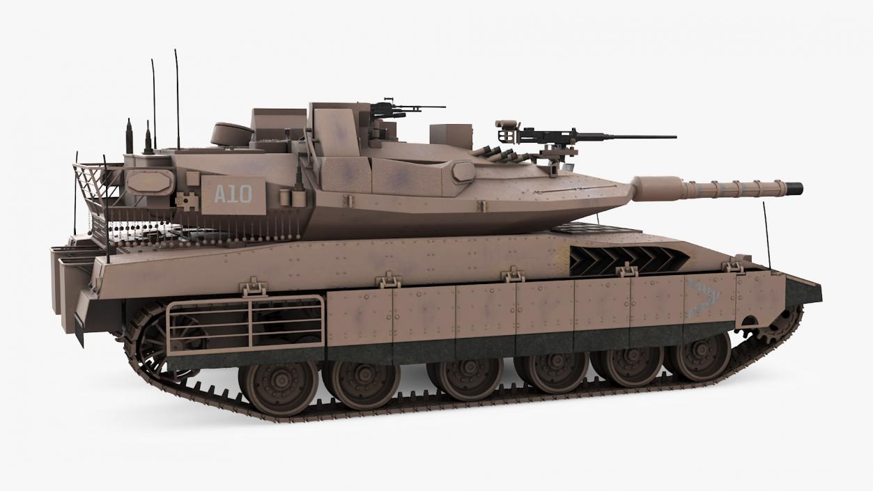 Dirty Israeli Tank Merkava 5 Beige 3D model