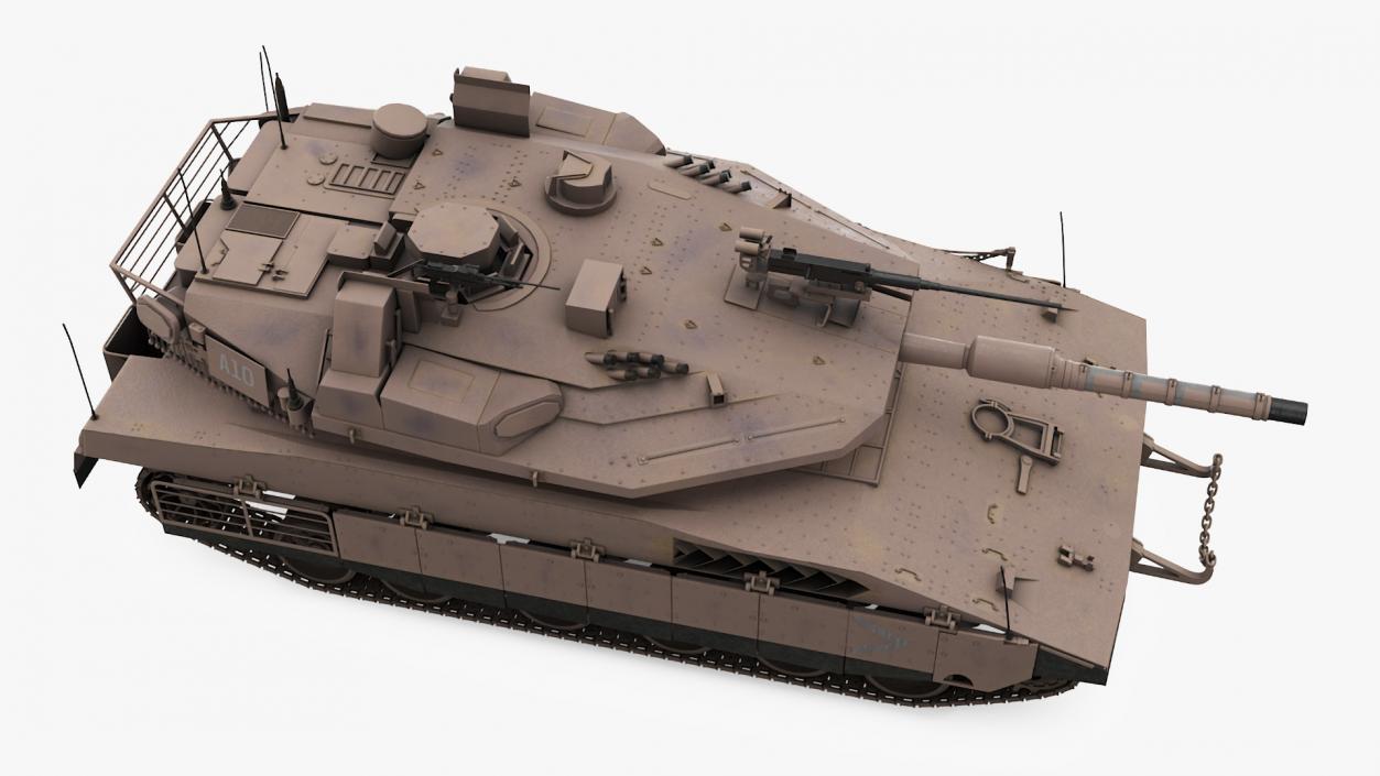 Dirty Israeli Tank Merkava 5 Beige 3D model