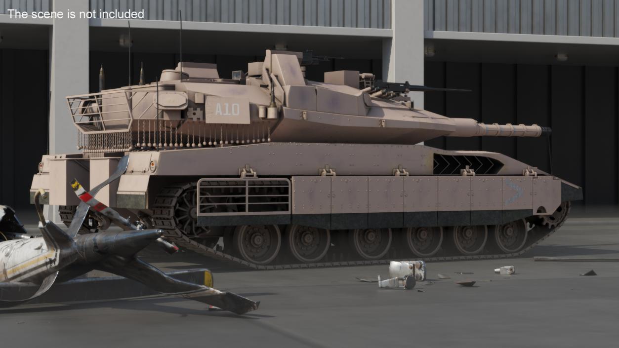 Dirty Israeli Tank Merkava 5 Beige 3D model