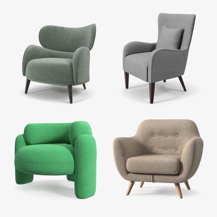 3D Armchairs Collection 11 model