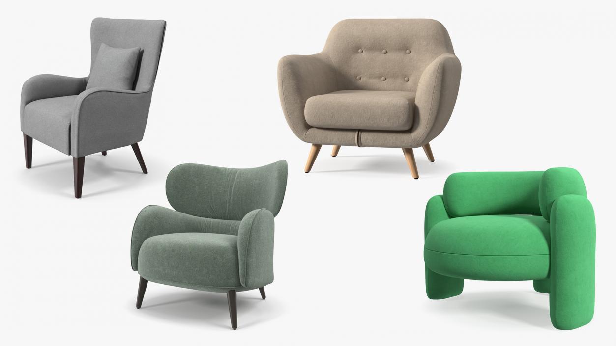 3D Armchairs Collection 11 model