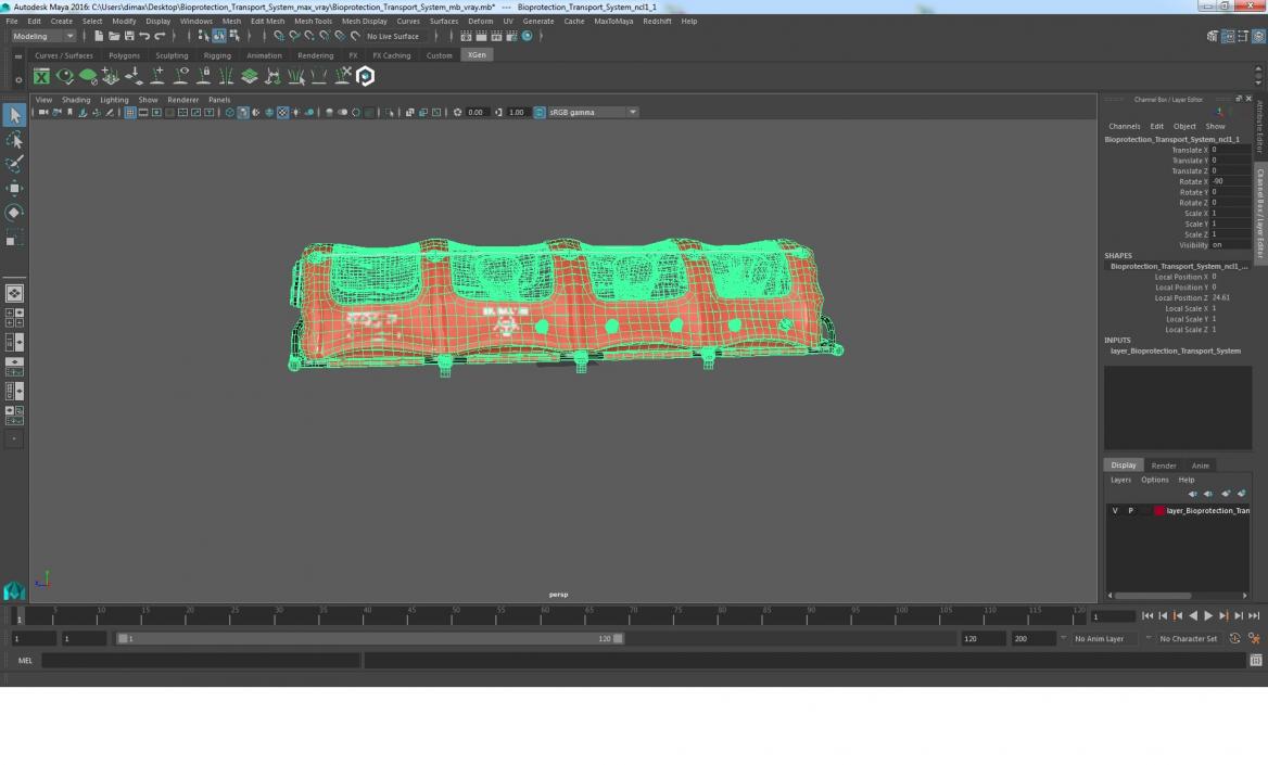 3D model Bioprotection Transport System