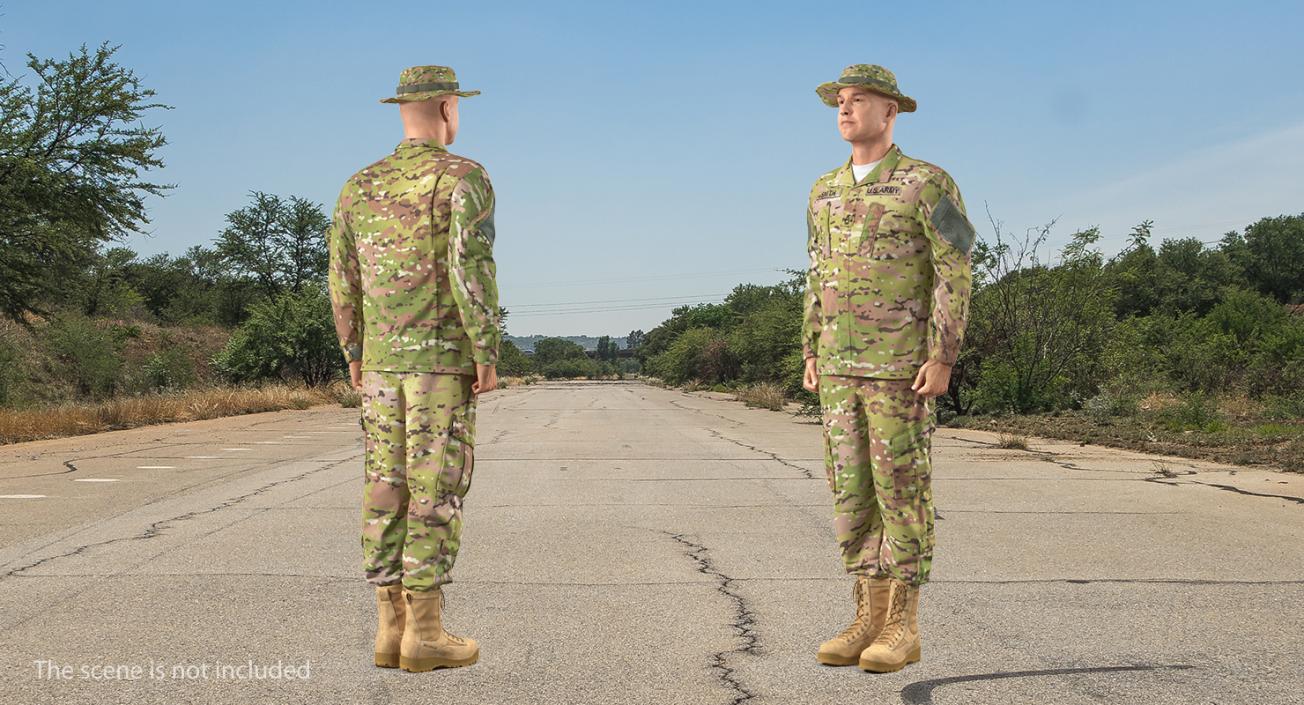 3D US Soldier Standing at Attention ACU Camo