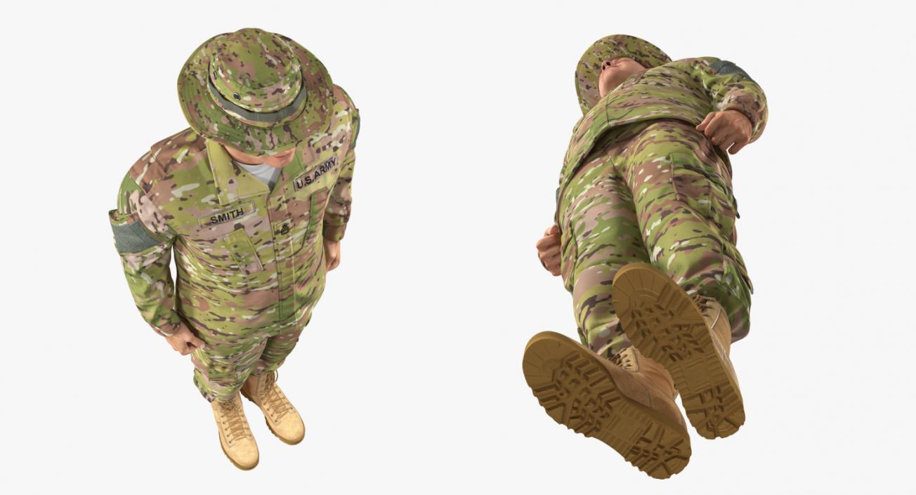 3D US Soldier Standing at Attention ACU Camo