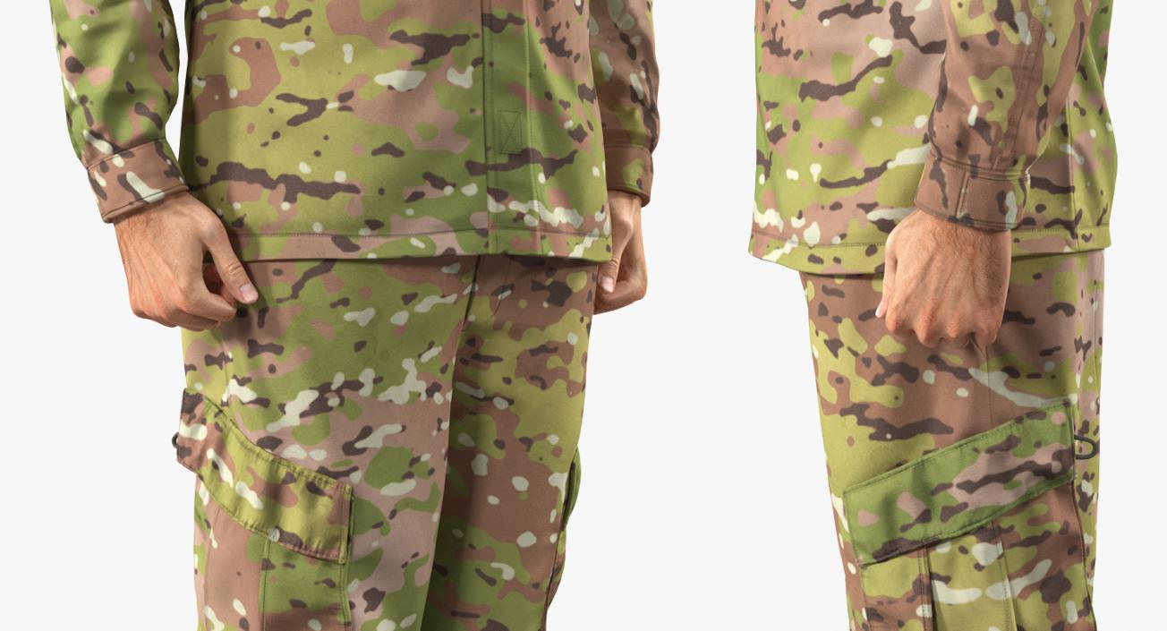 3D US Soldier Standing at Attention ACU Camo