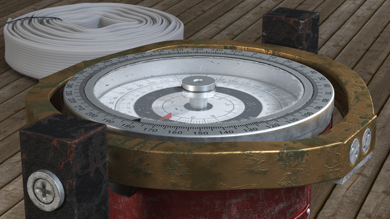 3D model Old Ship Compass Red