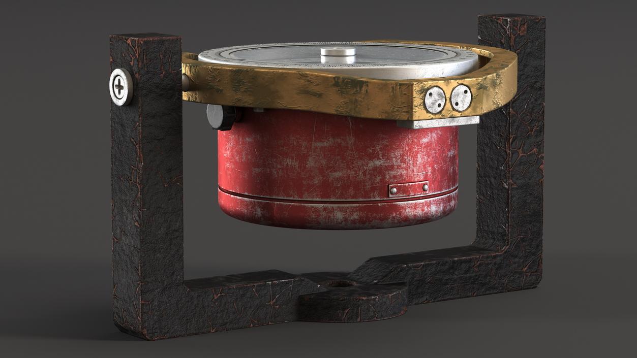 3D model Old Ship Compass Red