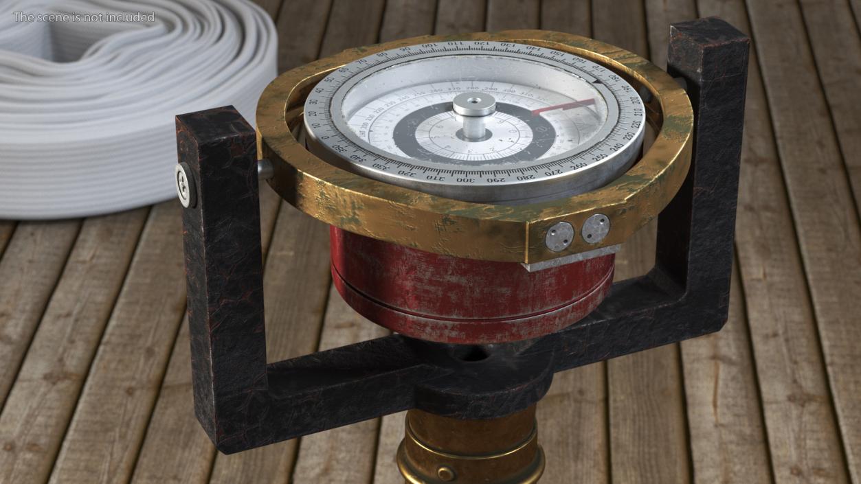 3D model Old Ship Compass Red